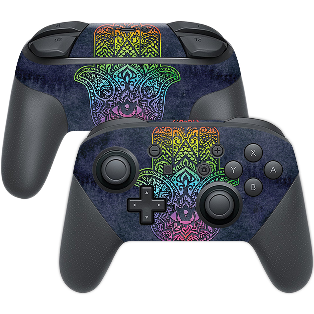 UPC 707486000080 product image for NISWPCOI-Rainbow Hamsa Skin for Nintendo Switch Pro Controller - Rainbow Hamsa | upcitemdb.com