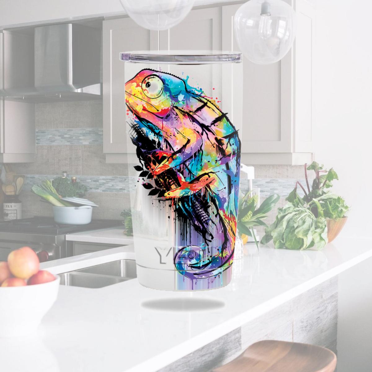Picture of MightySkins YERAM20-Rainbow Chameleon Yeti 20 oz Tumbler Skin - Rainbow Chameleon