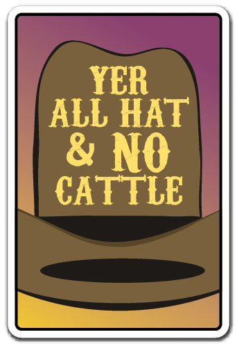 UPC 745839365370 product image for 8 x 12 in. Yer All Hat & No Cattle Decal - Western Farm Animal | upcitemdb.com