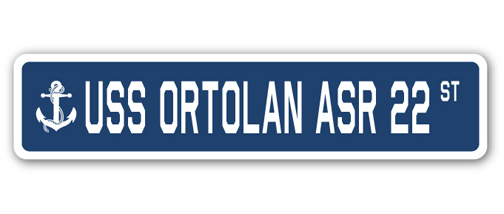 UPC 053722042599 product image for SSN-Ortolan Asr 22 4 x 18 in. A-16 Street Sign - USS Ortolan ASR 22 | upcitemdb.com