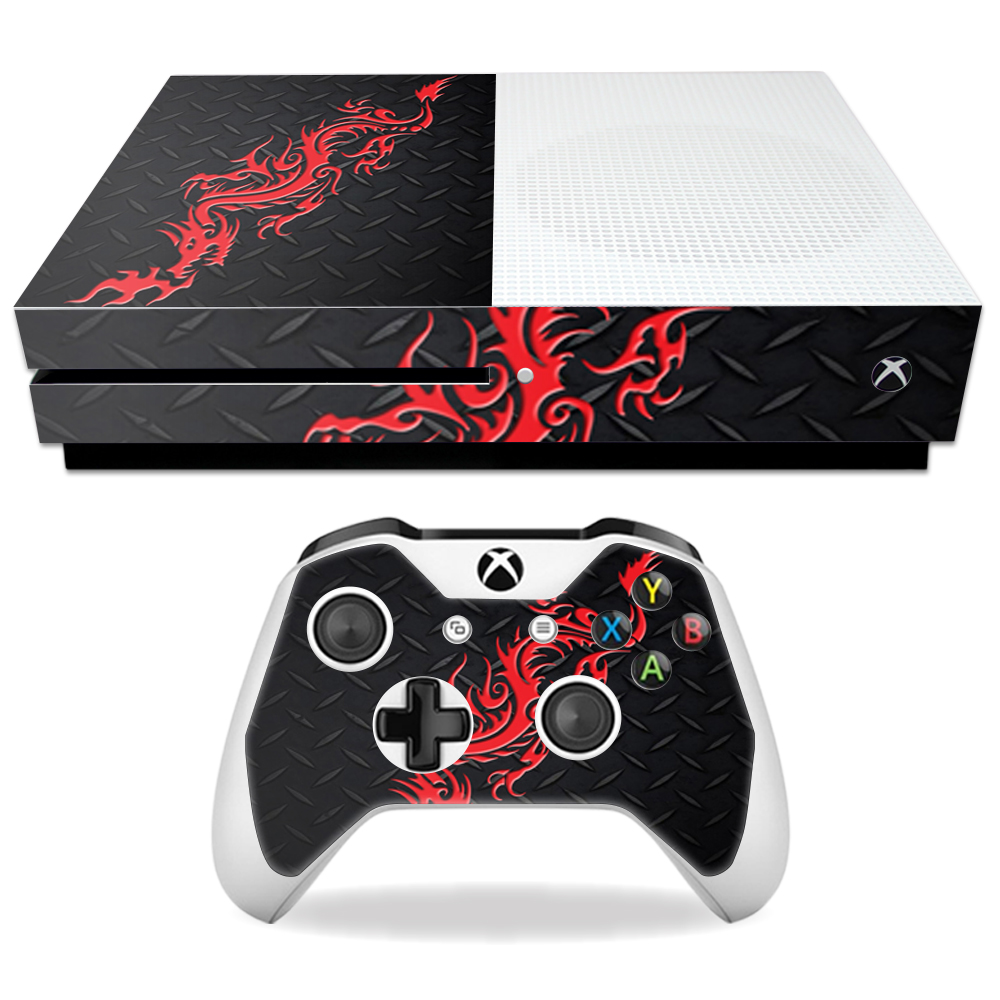 Mixbones-red Dragon Skin Decal Wrap For Microsoft Xbox One S - Red Dragon