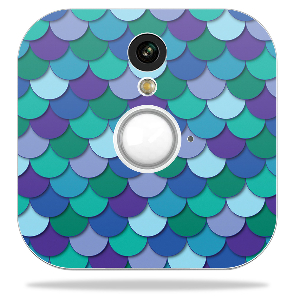 Blhose-blue Scales Skin Decal Wrap For Blink Home Security Camera Sticker - Blue Scales