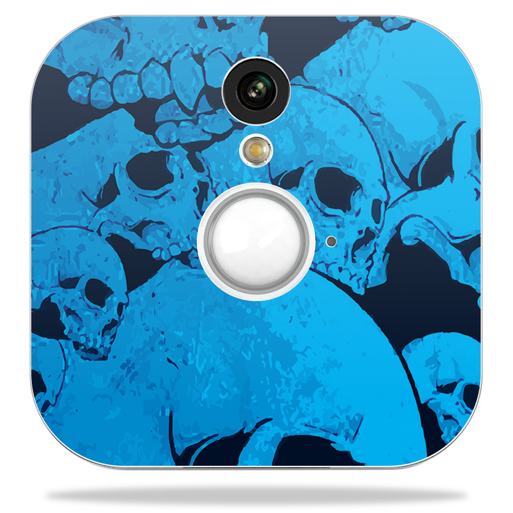 Blhose-blue Skulls Skin Decal Wrap For Blink Home Security Camera Sticker - Blue Skulls