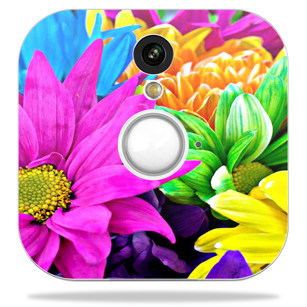 Blhose-colorful Flowers Skin Decal Wrap For Blink Home Security Camera Sticker - Colorful Flowers