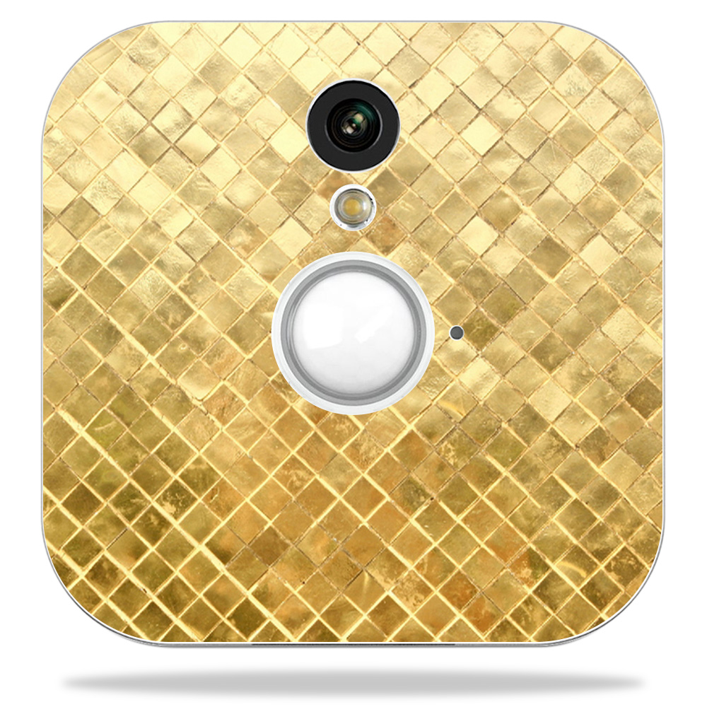 Blhose-gold Tiles Skin Decal Wrap For Blink Home Security Camera Sticker - Gold Tiles