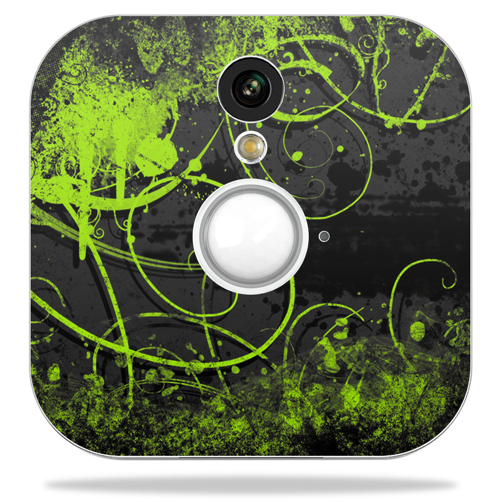 Blhose-green Distortion Skin Decal Wrap For Blink Home Security Camera Sticker - Green Distortion