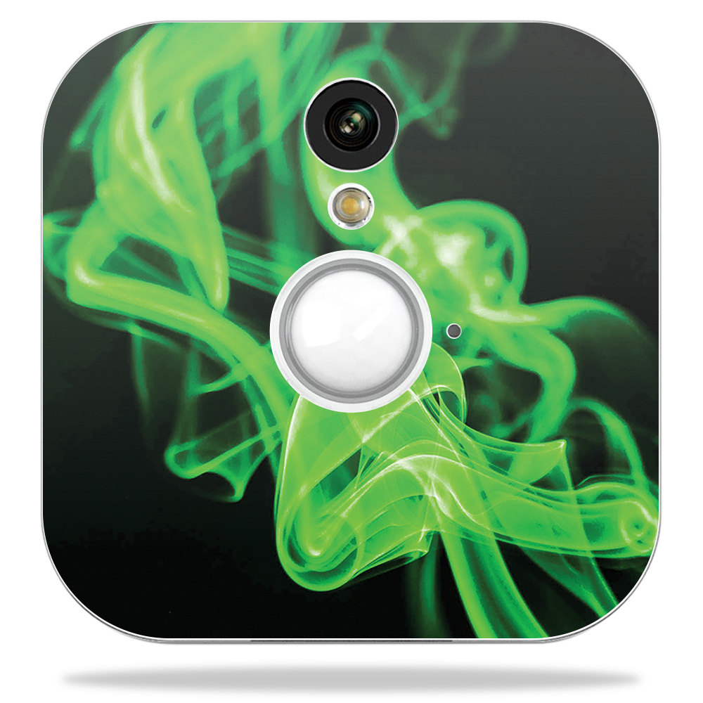 Blhose-green Flames Skin Decal Wrap For Blink Home Security Camera Sticker - Green Flames