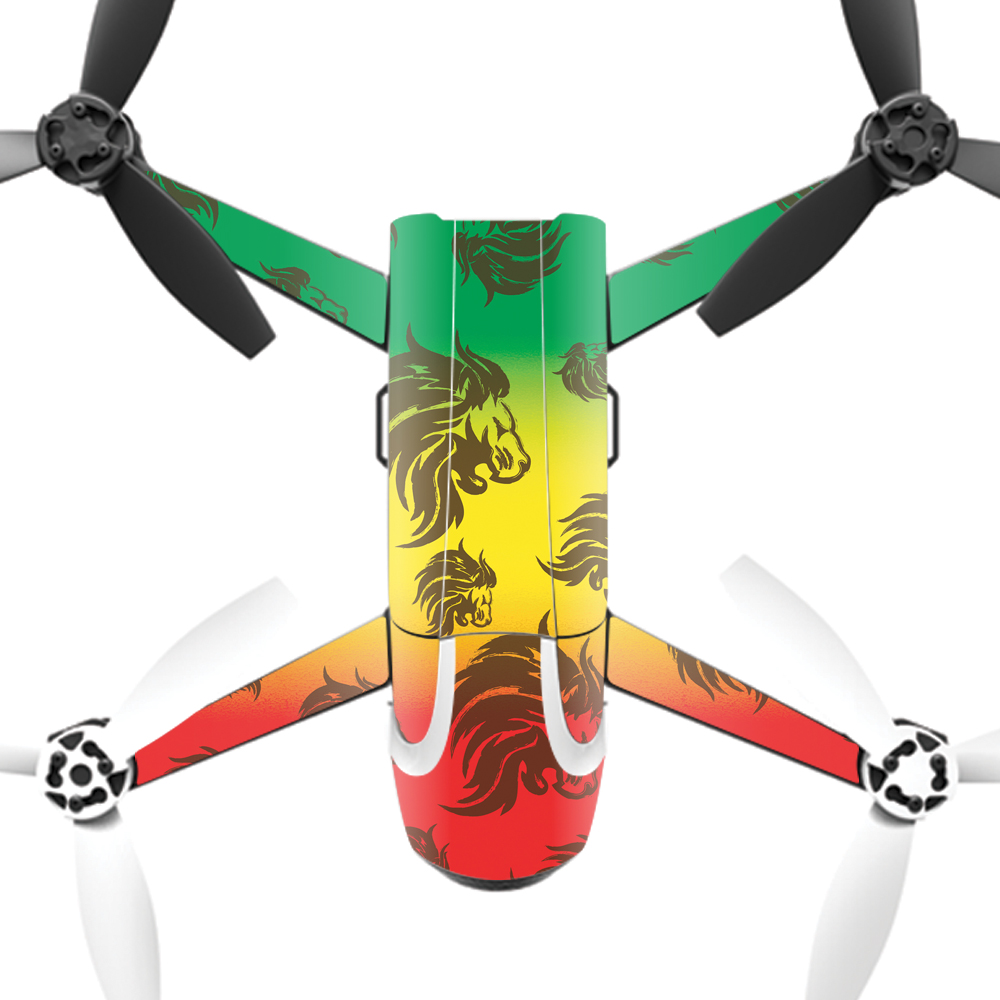 Pabebop2-2rasta Lion Skin Decal Wrap For Parrot Bebop 2 Quadcopter Drone - Rasta Lion