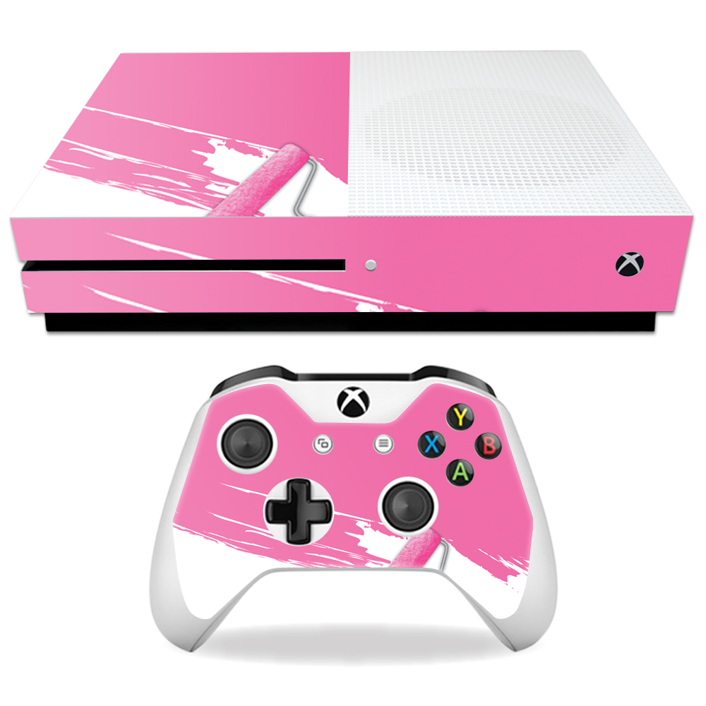 Mixbones-pink Paint Roller Skin Decal Wrap For Microsoft Xbox One S Sticker - Pink Paint Roller