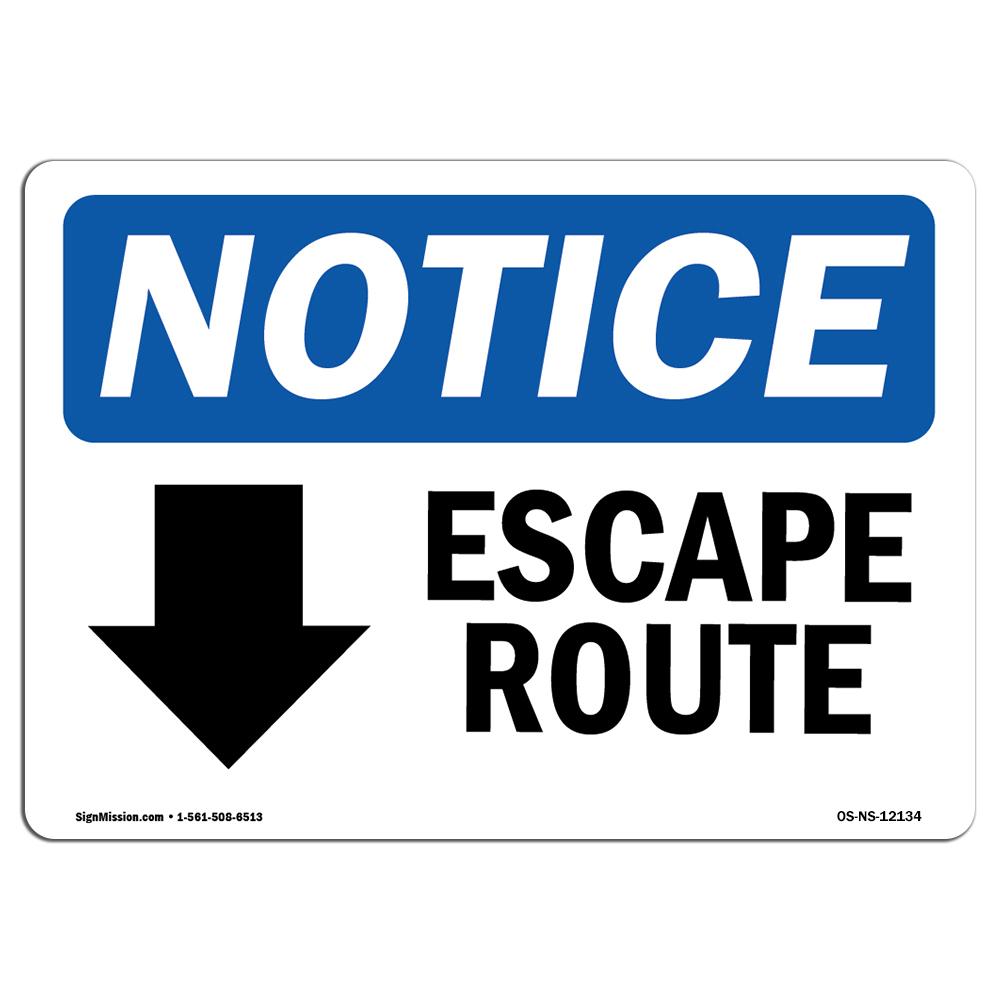 UPC 795089962454 product image for 7 x 10 in. OSHA Notice Sign - Escape Route Down Arrow | upcitemdb.com