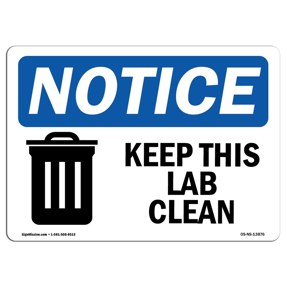 UPC 709750213776 product image for OS-NS-D-35-L-13876 OSHA Notice Sign - Keep This Lab Clean with Symbol | upcitemdb.com