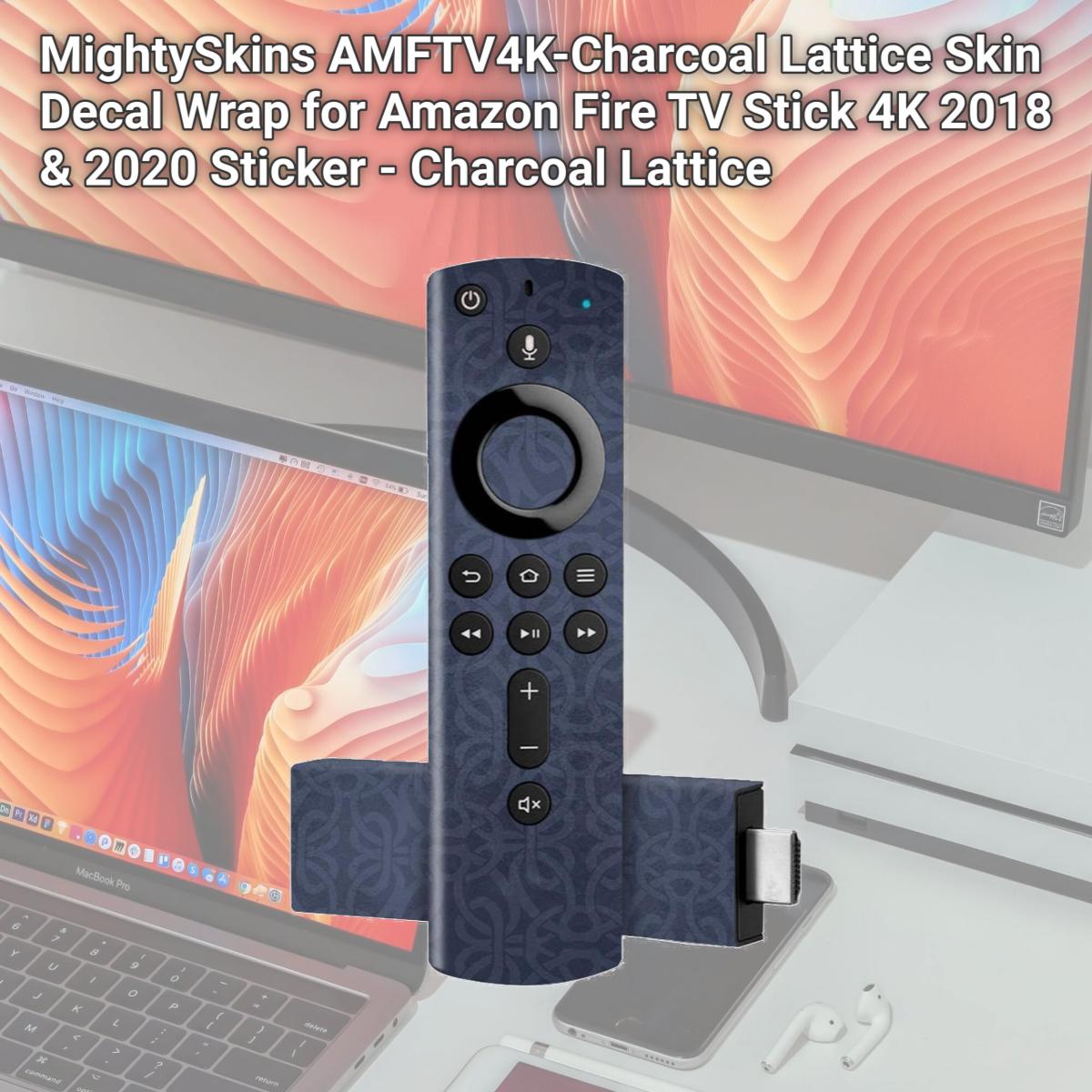 Picture of MightySkins AMFTV4K-Charcoal Lattice Skin Decal Wrap for Amazon Fire TV Stick 4K 2018 & 2020 Sticker - Charcoal Lattice