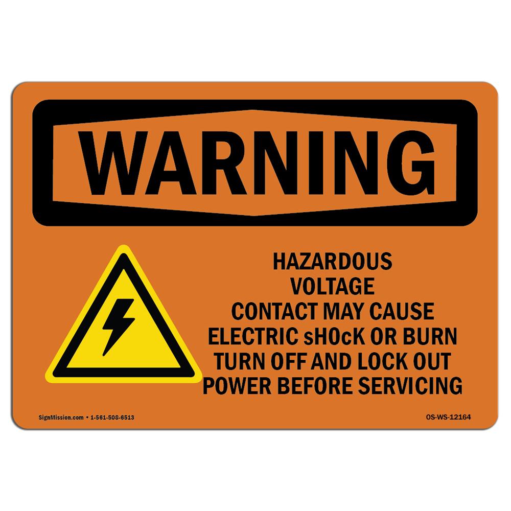 UPC 754130422507 product image for 10 x 14 in. OSHA Warning Sign - Hazardous Voltage Contact May with Symbol | upcitemdb.com