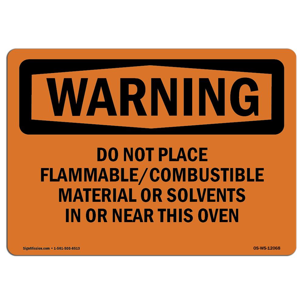 UPC 713339496788 product image for OS-WS-D-35-L-12068 OSHA Warning Sign - Do Not Place Flammable Combustible Materi | upcitemdb.com
