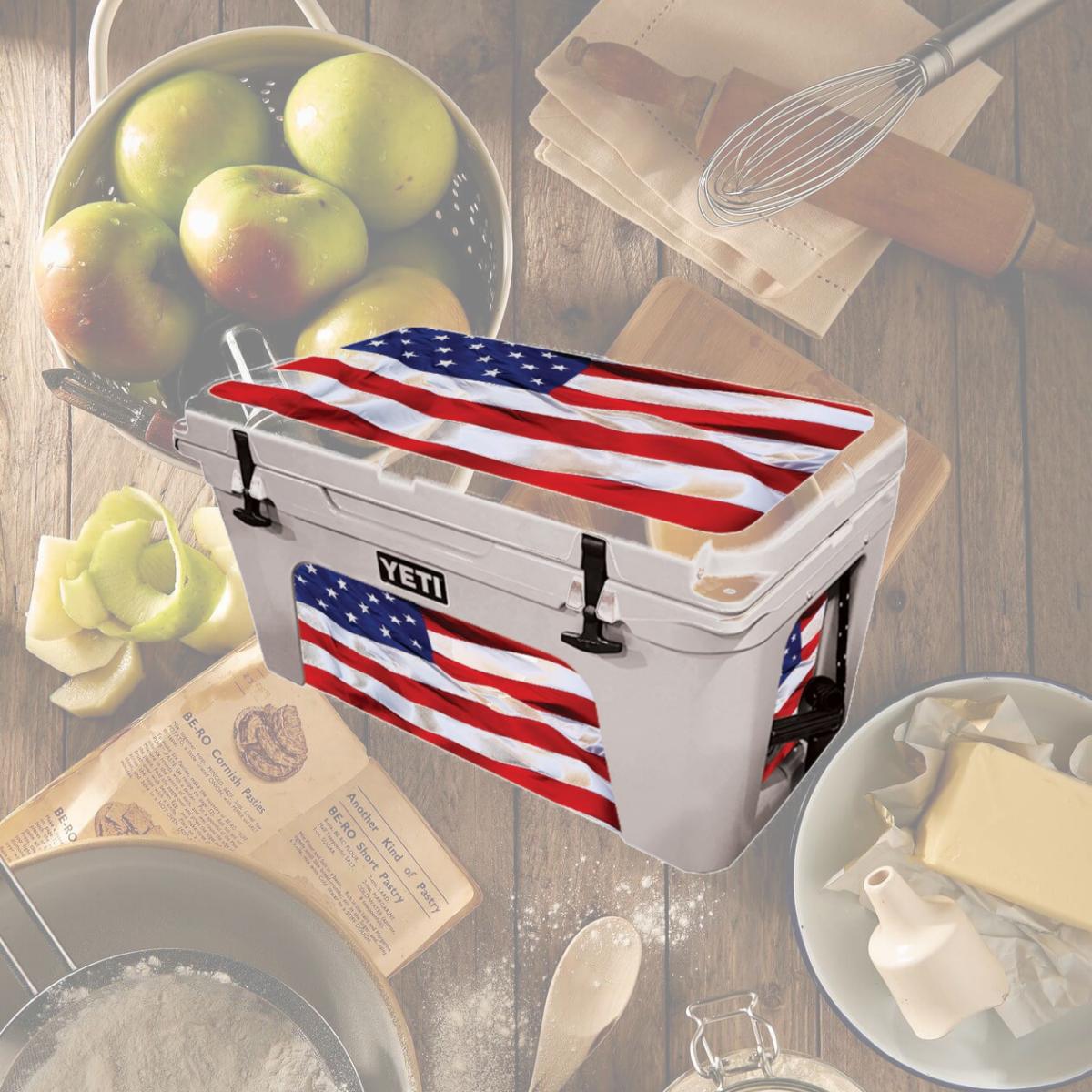 Picture of MightySkins YETUND65-American Flag Skin Compatible with YETI 65 qt. Cooler - American Flag
