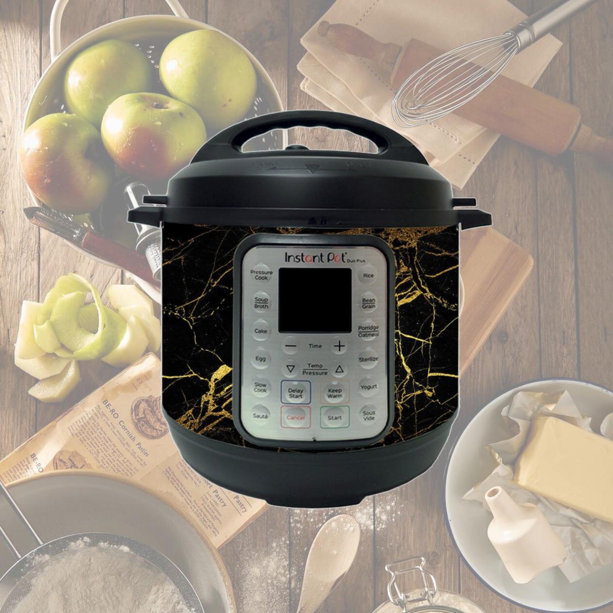 Picture of MightySkins INPTDO6QT-Black Gold Marble Skin Compatible with Instant Pot Duo 6 qt. - Black Gold Marble