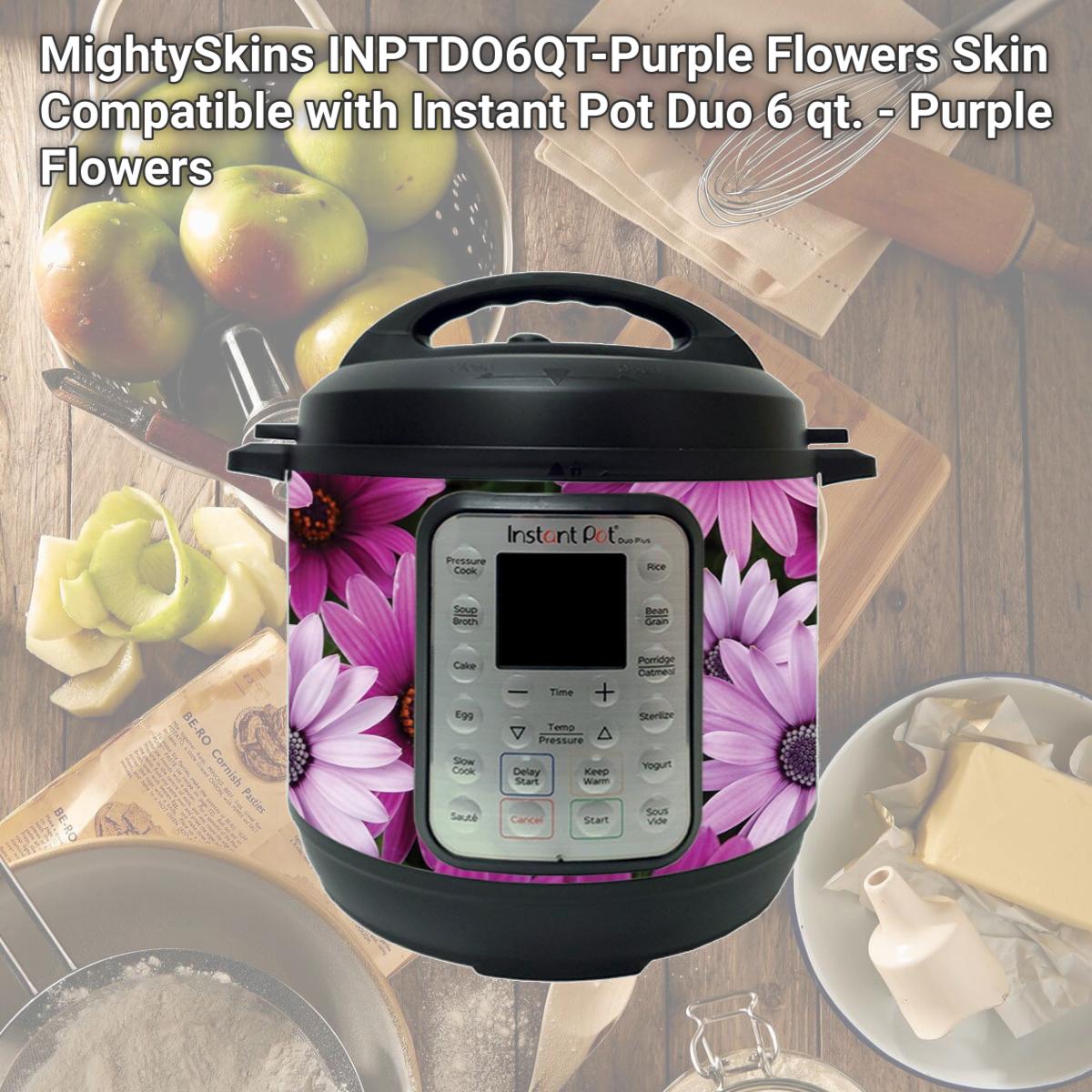 Picture of MightySkins INPTDO6QT-Purple Flowers Skin Compatible with Instant Pot Duo 6 qt. - Purple Flowers