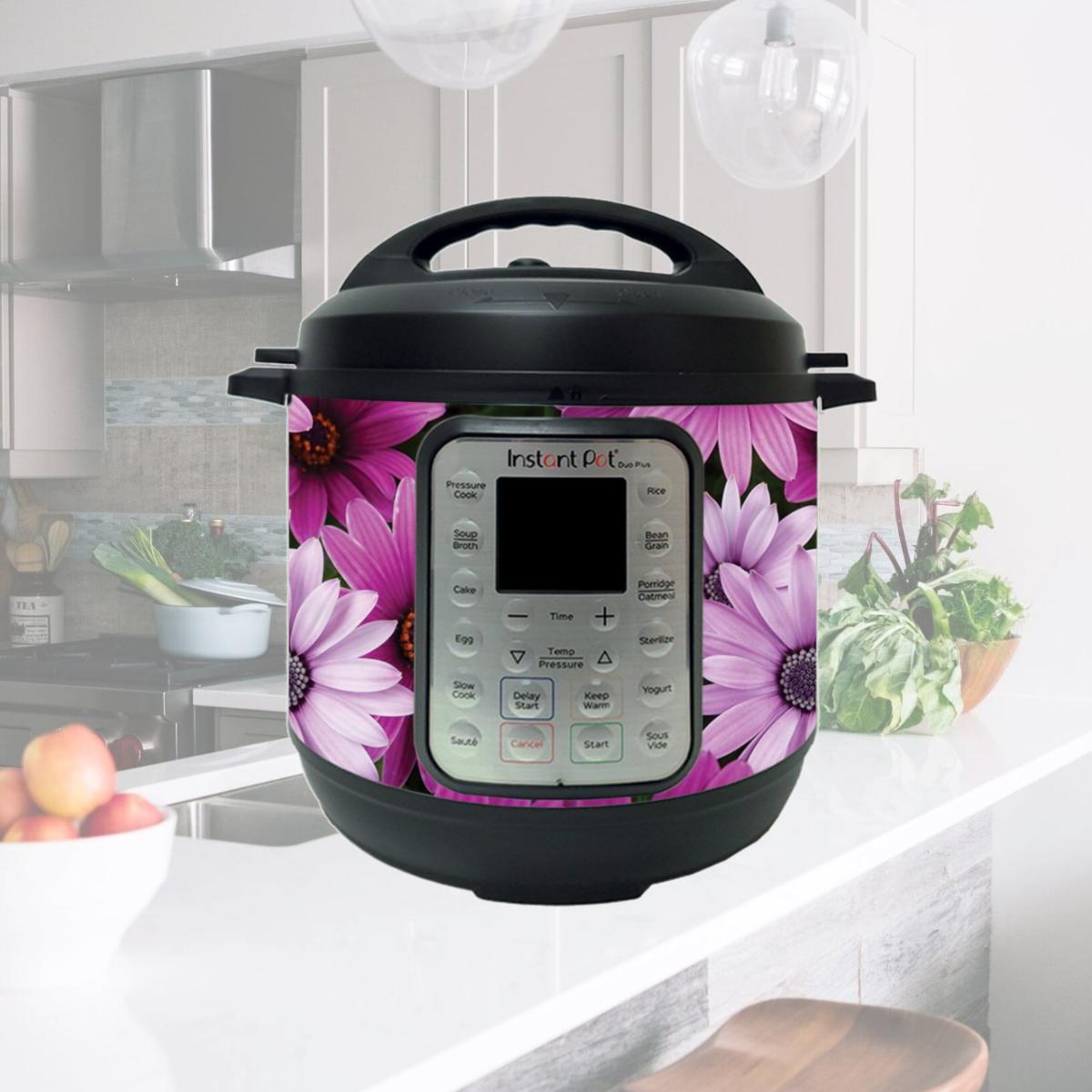 Picture of MightySkins INPTDO6QT-Purple Flowers Skin Compatible with Instant Pot Duo 6 qt. - Purple Flowers