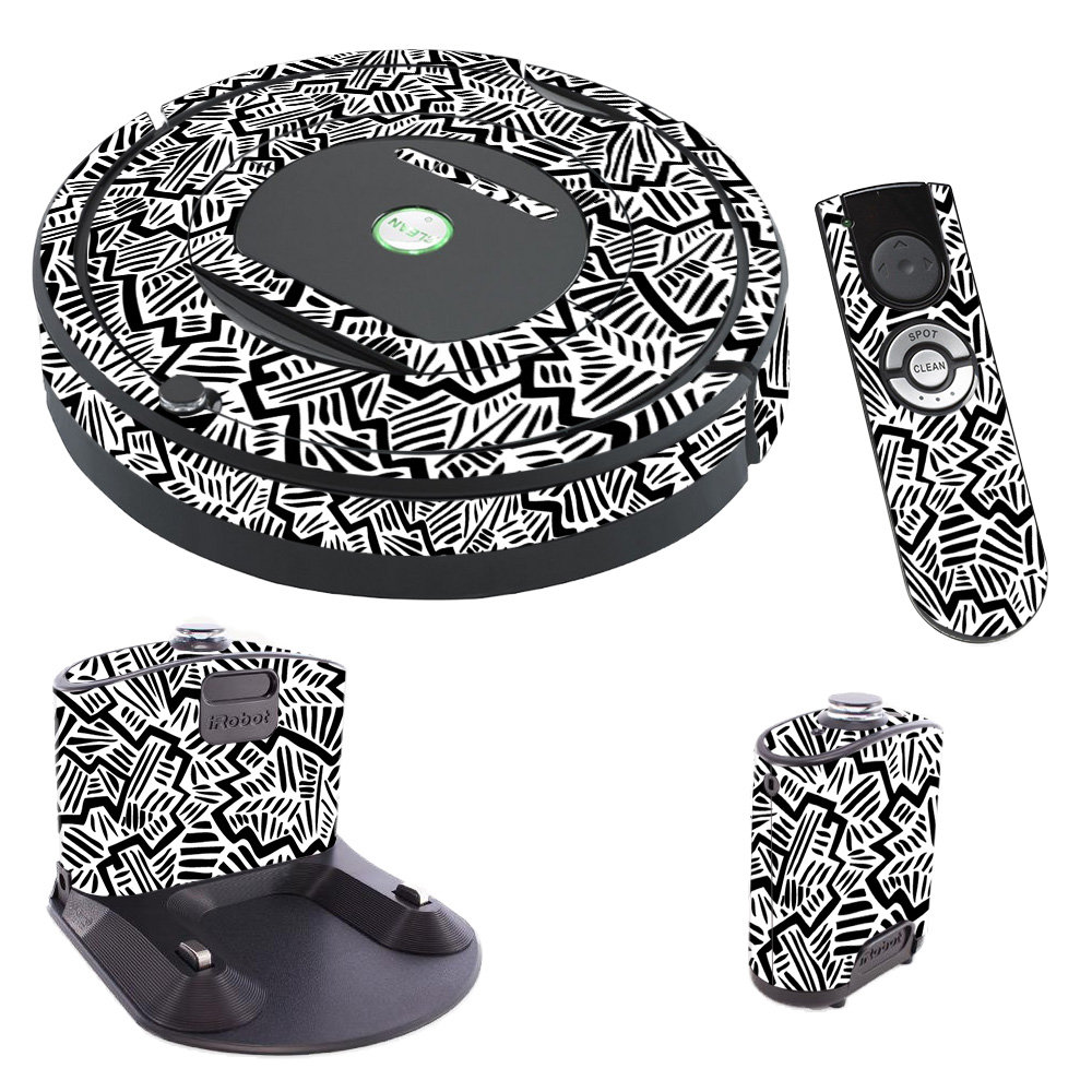 Irro770-abstract Black Skin For Irobot Roomba 770 Robot Vacuum, Abstract Black