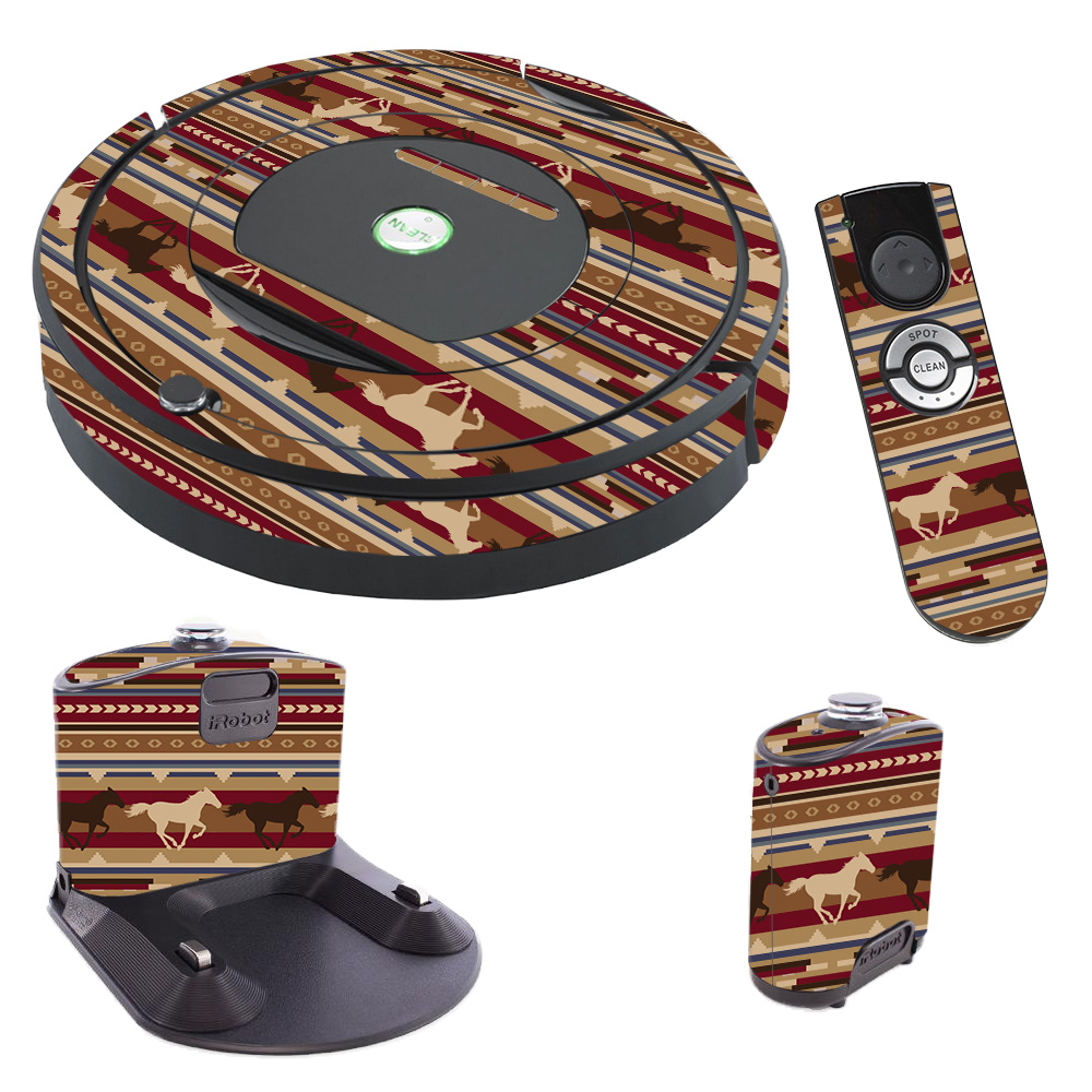 Irro770-western Horses Skin For Irobot Roomba 770 Robot Vacuum, Western Horses