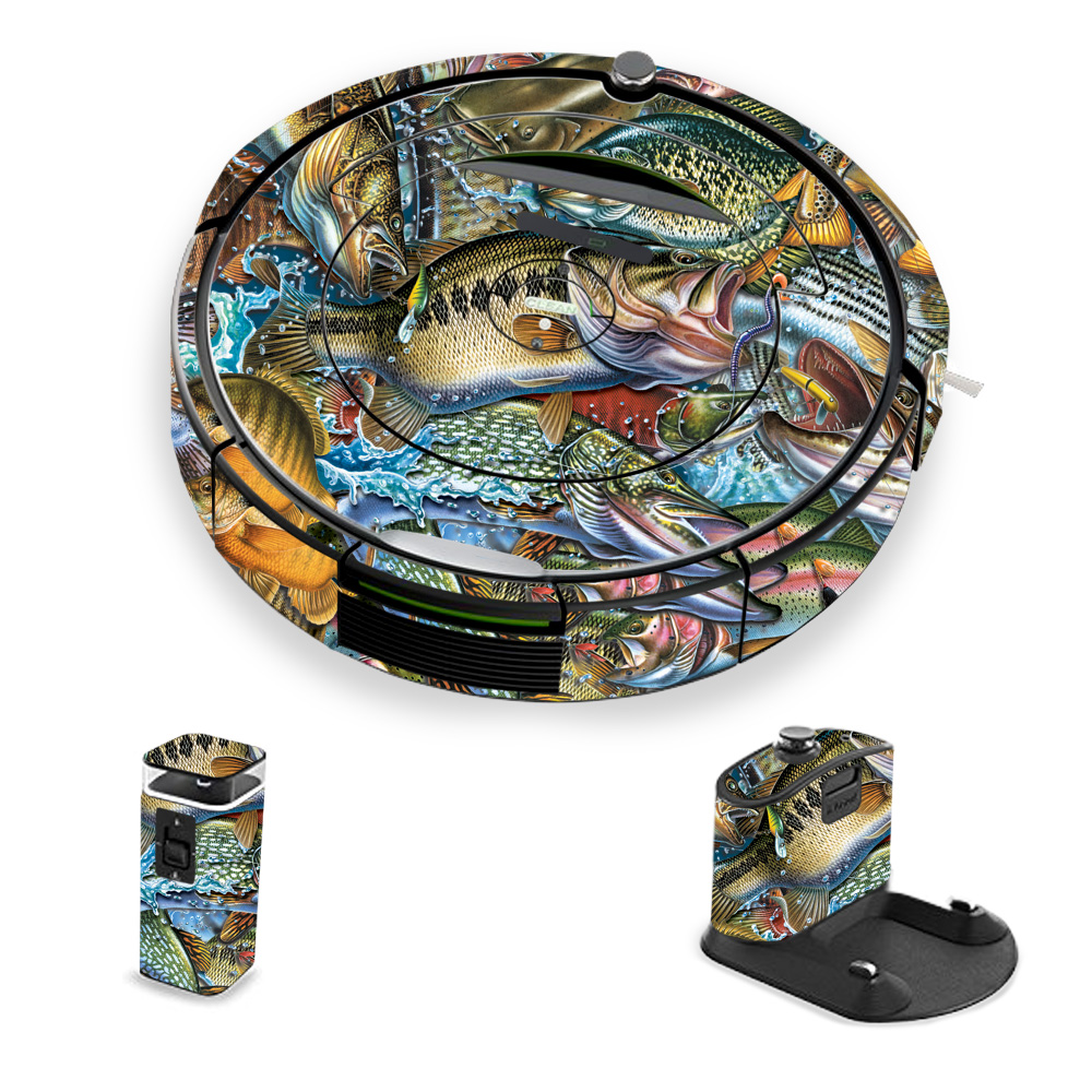 Irro690-action Fish Puzzle Skin For Irobot Roomba 690 Robot Vacuum, Action Fish Puzzle