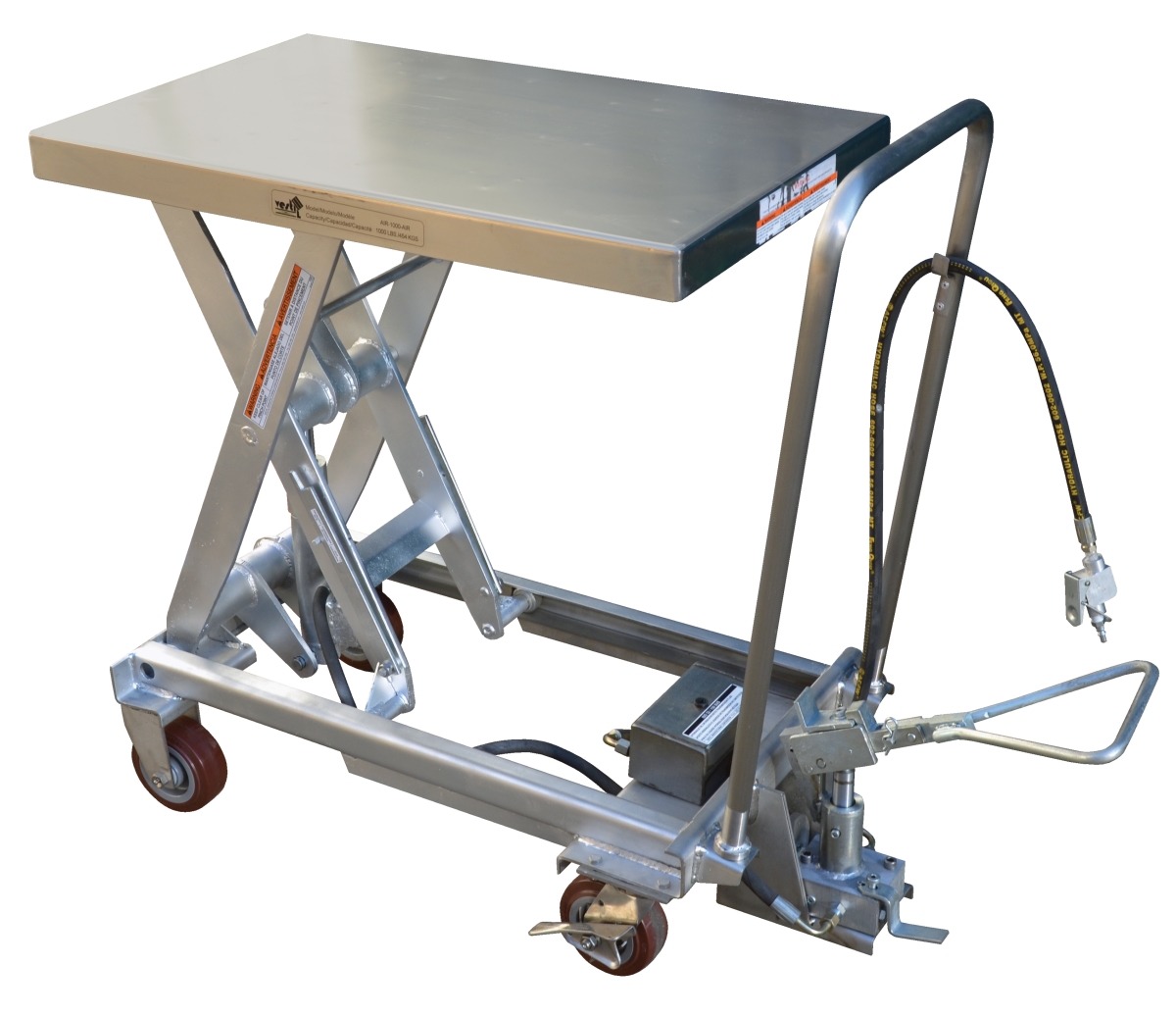 Air-1000-pss 19.68 X 32.25 In. Air Hydraulic Stainless Steel Cart, 1000 Lbs