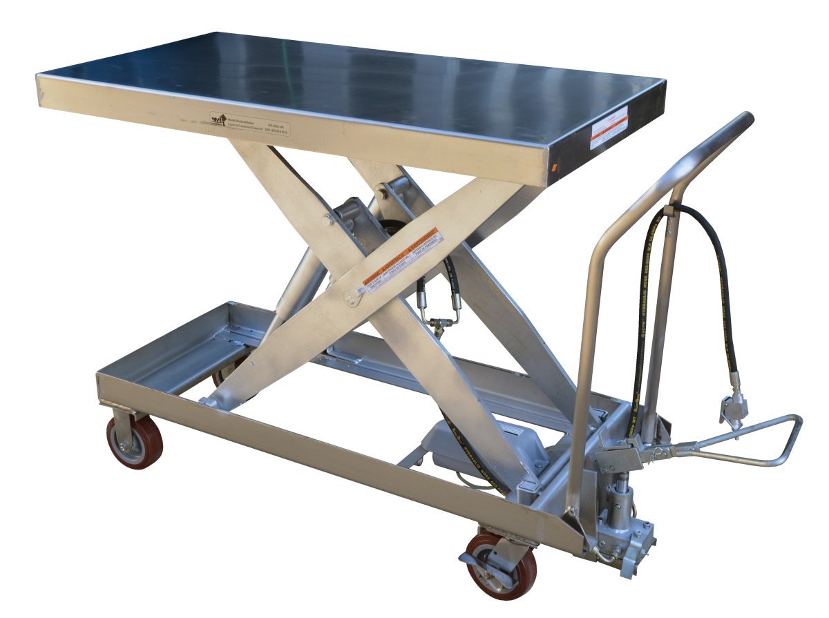 Air-2000-pss 24 X 47.25 In. Air Hydraulic Stainless Steel Cart, 2000 Lbs