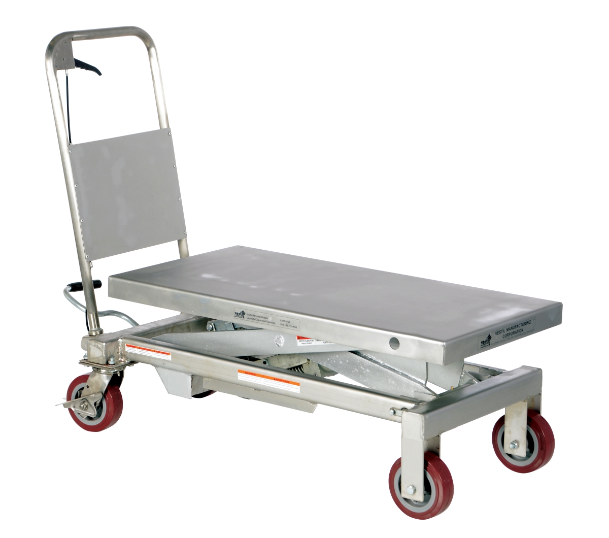 Cart-1750-pss 20 X 39.5 In. Stainless Steel Single Scissor Cart, 1750 Lbs