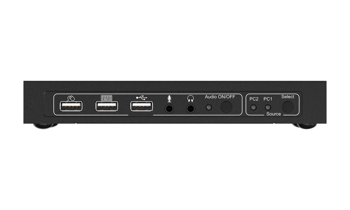 Picture of BZB Gear BG-UHD-KVM21A 2x1 KVM Switcher with USB2.0 Ports for Peripherals & 3.5mm Jacks for Audio Support