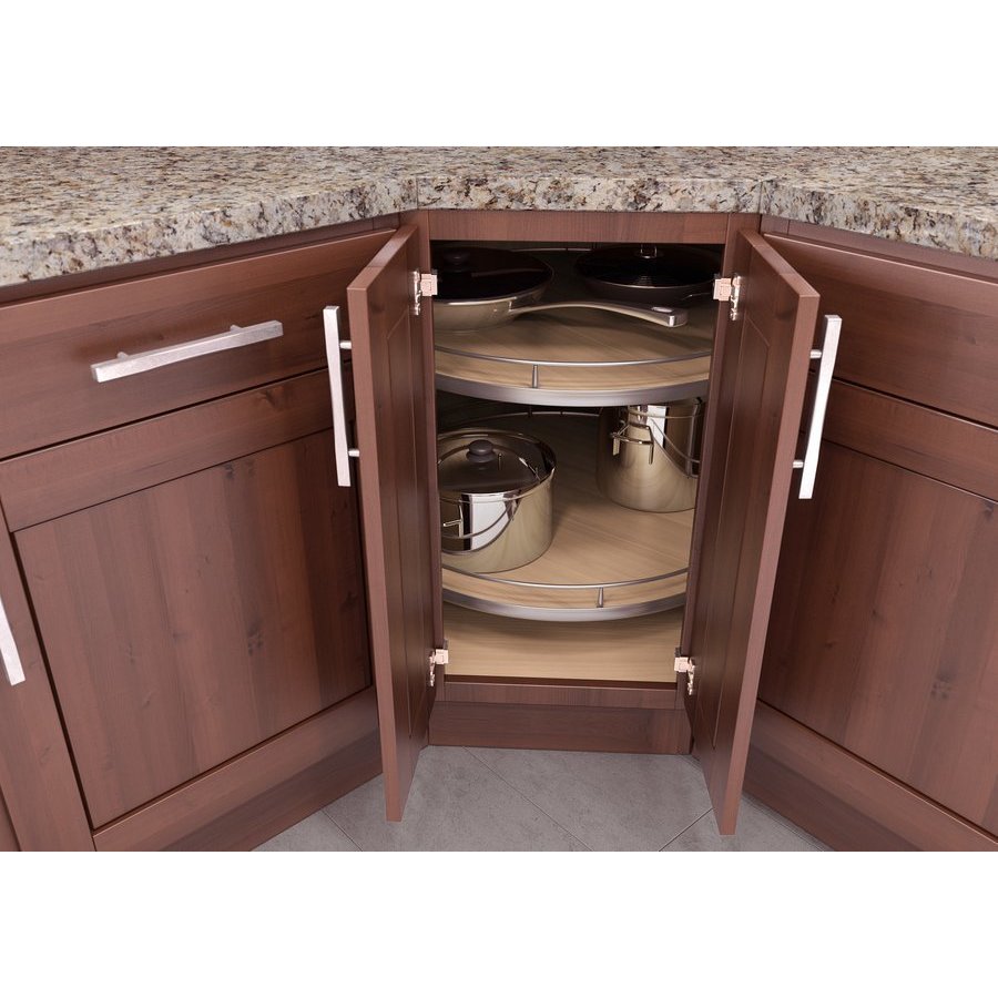 90004099 Cor Wheel Pro Full Round Lazy Susan For 35.5 In. Cabinet, Scalea Maple Silver - 24.37 X 30 X 30 In.