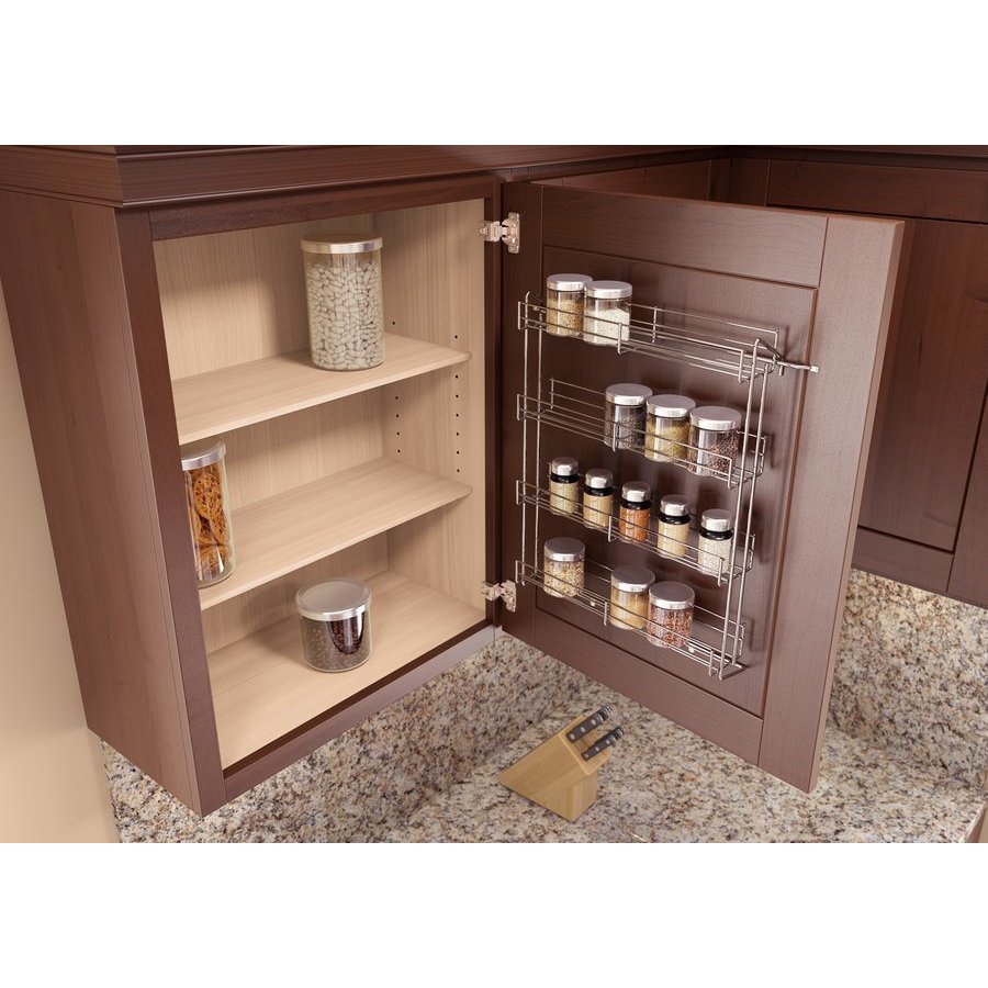 91000054 14.5 In. Top Spice Rack 2 Pantry Organizer, Silver