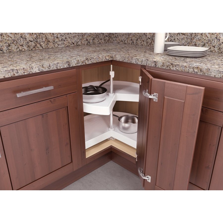 Kt-2421wh 24 In. Vsusan Kidney Lazy Susan With 2 Trays For 27 In. Cabinet, White
