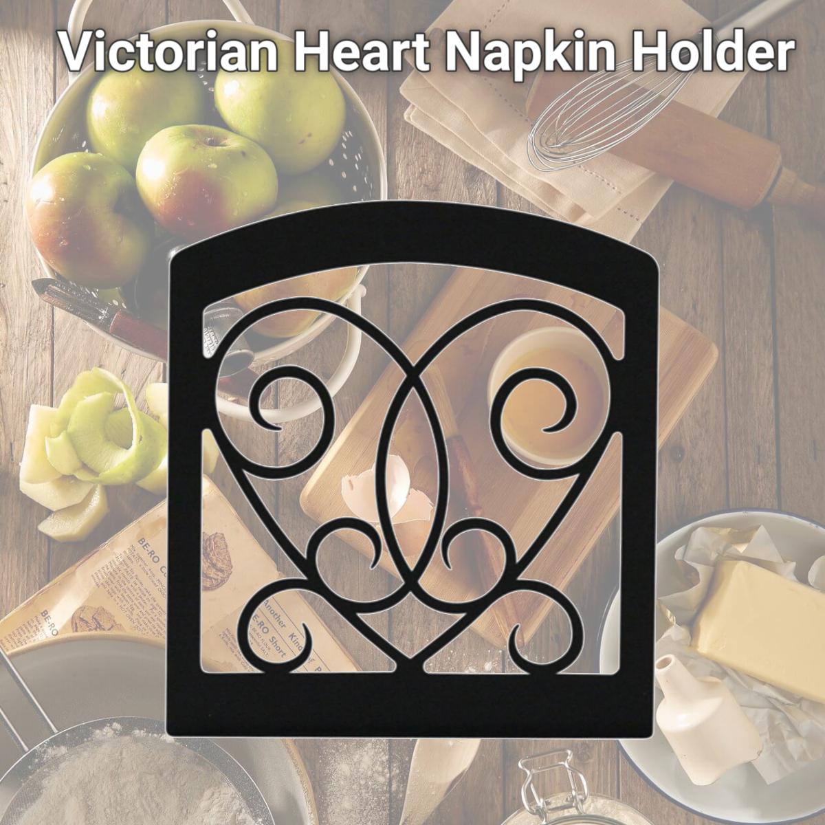 Picture of Village Wrought Iron NH-110 Victorian Heart Napkin Holder