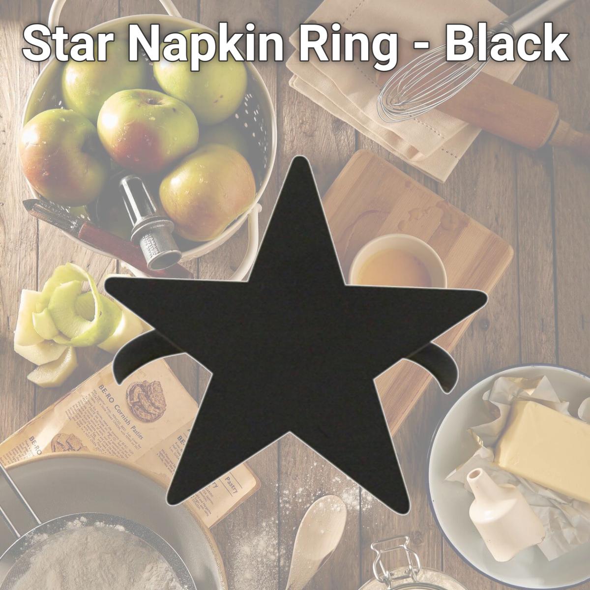 Picture of Village Wrought Iron NR-45 Star Napkin Ring - Black