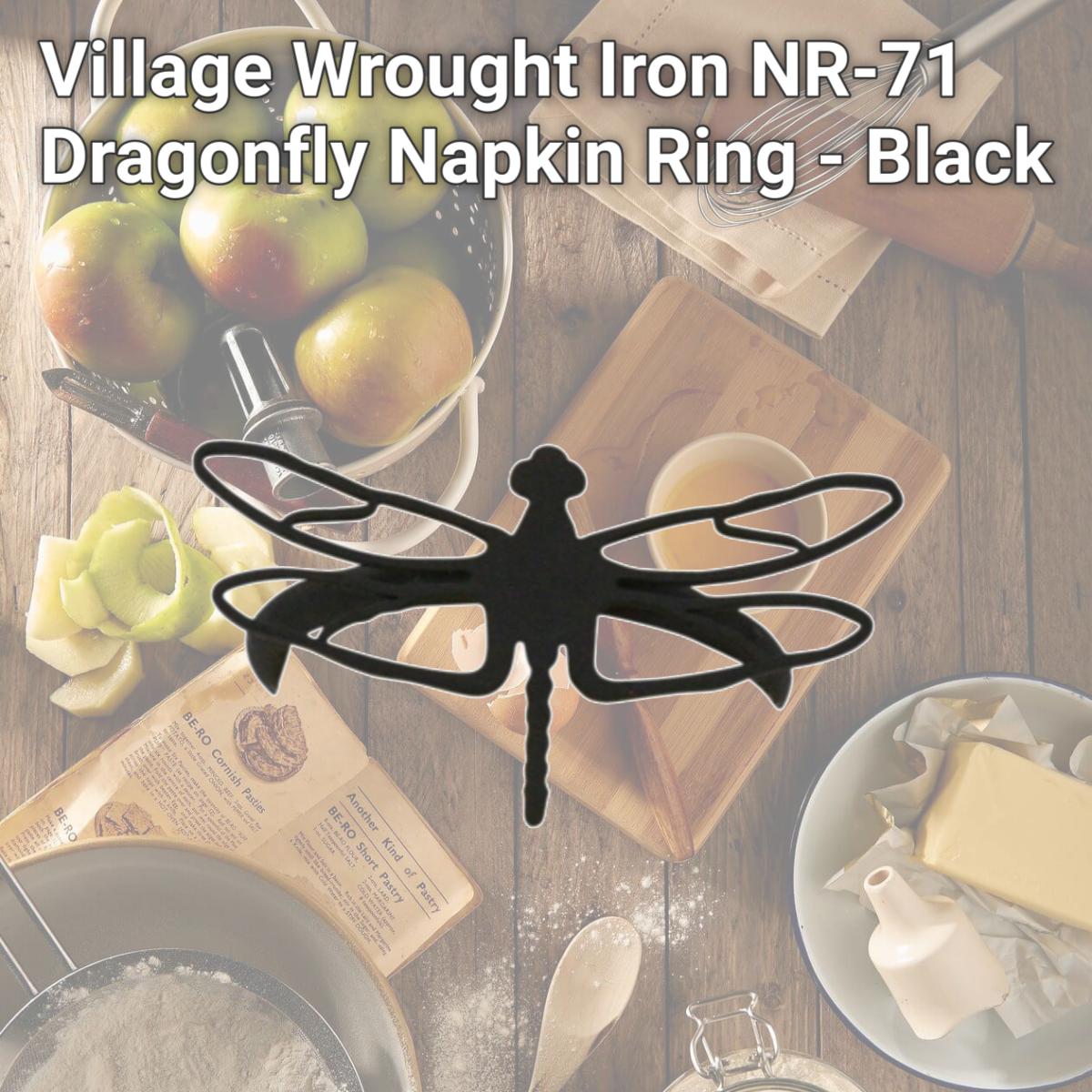 Picture of Village Wrought Iron NR-71 Dragonfly Napkin Ring - Black