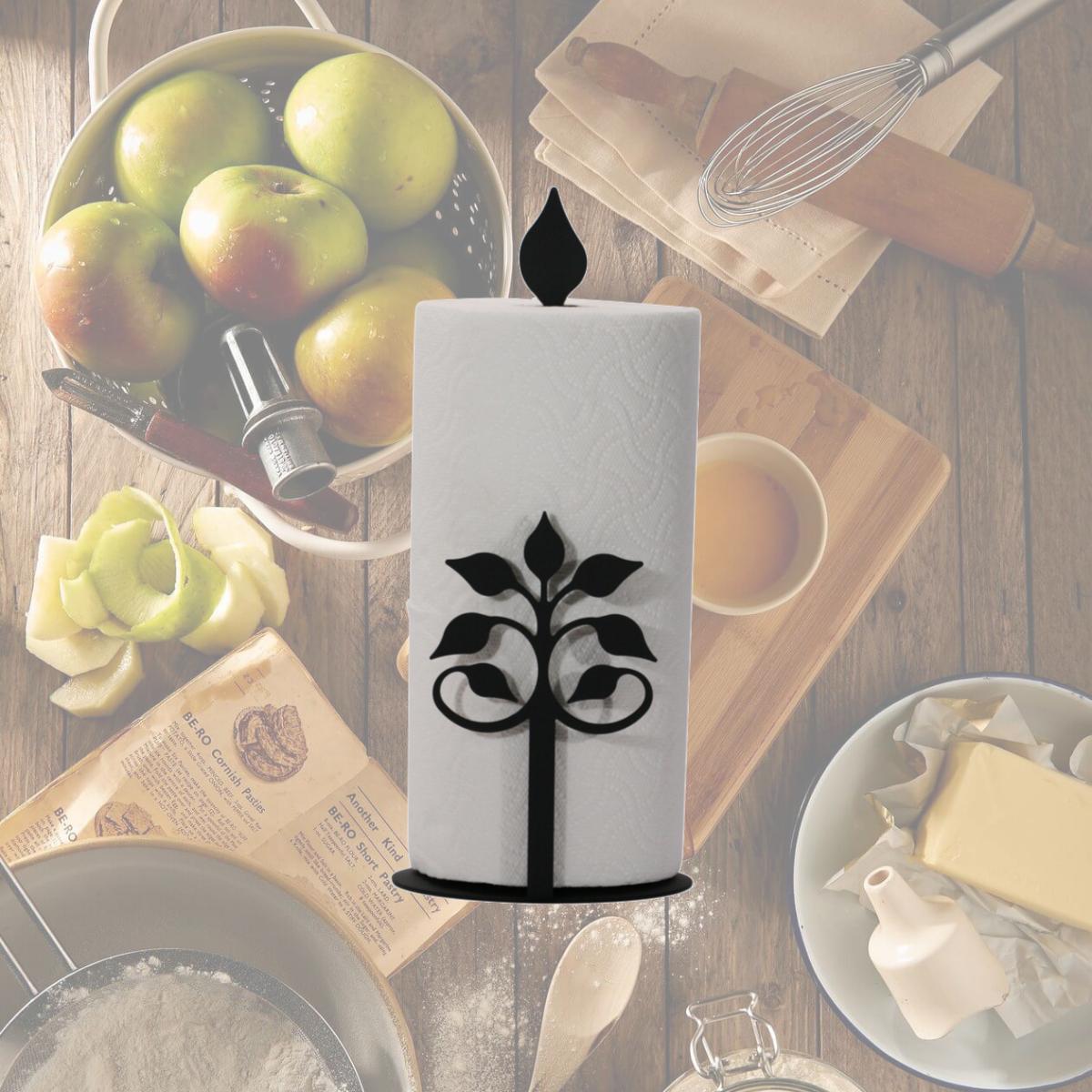 Picture of Village Wrought Iron PT-C-109 Paper Towel Holder - Leaf Fan