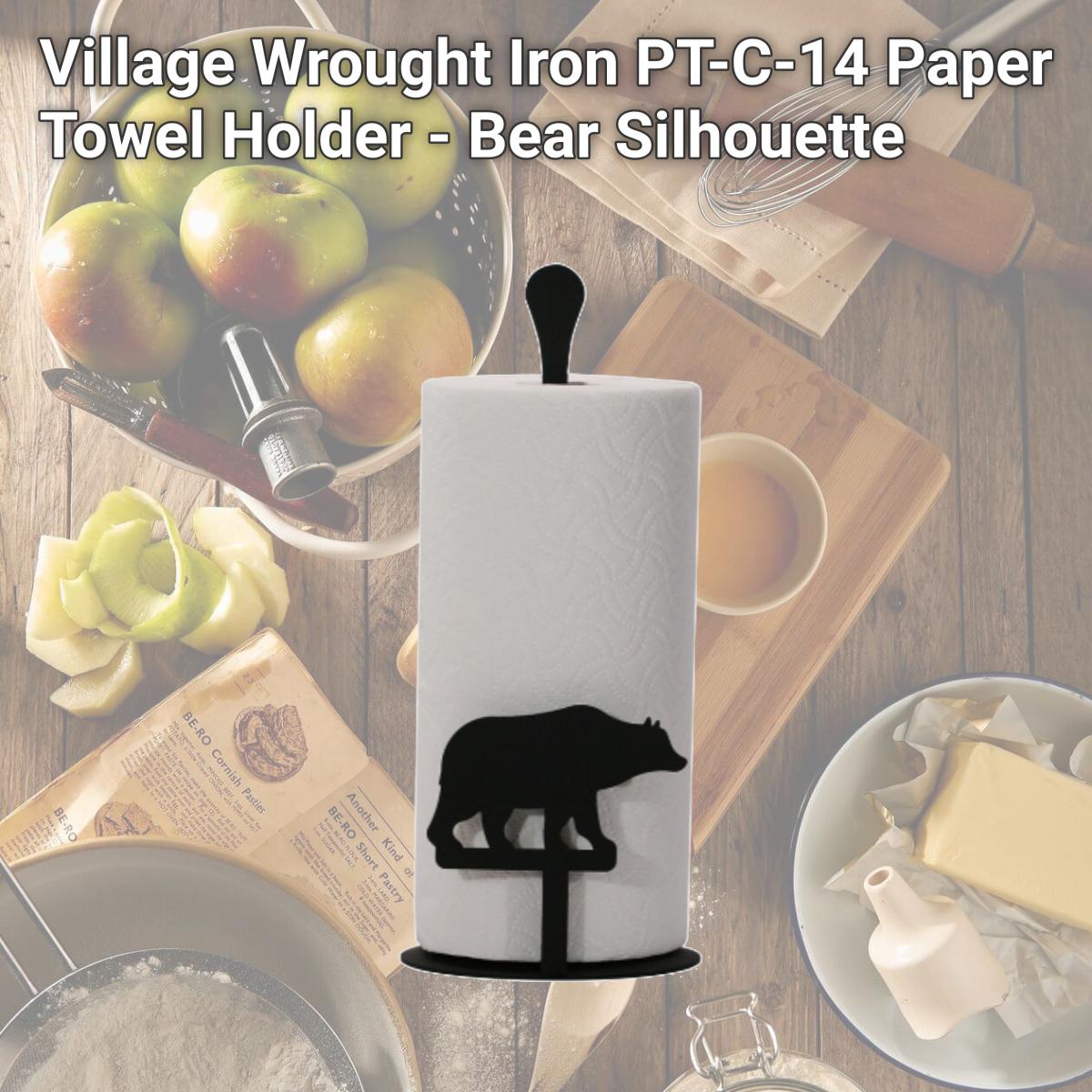 Picture of Village Wrought Iron PT-C-14 Paper Towel Holder - Bear Silhouette