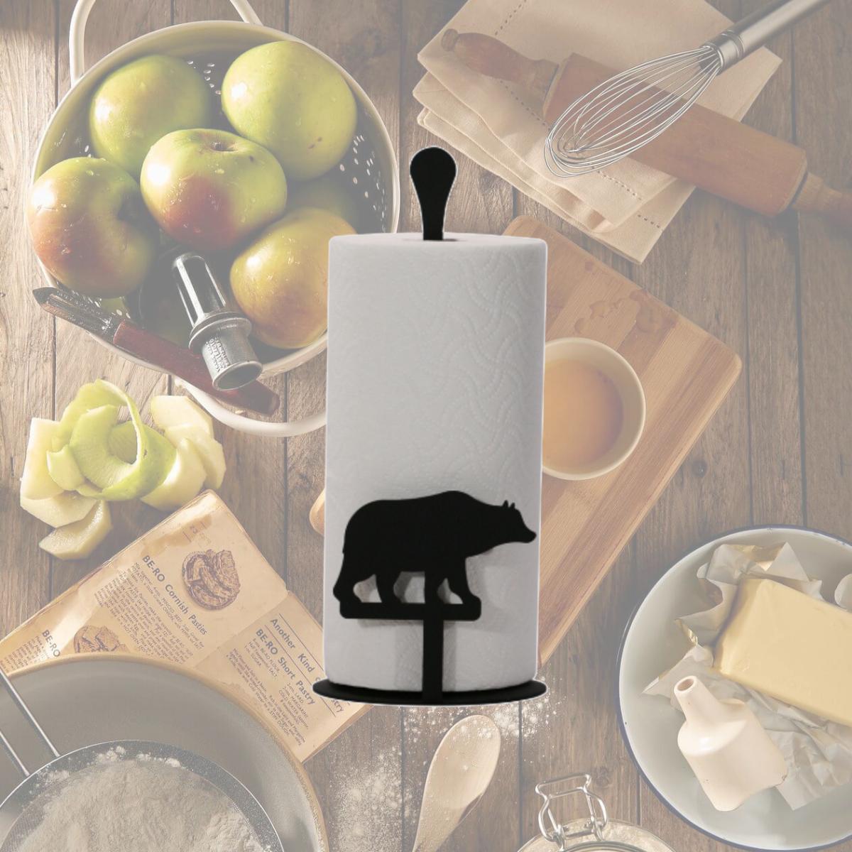 Picture of Village Wrought Iron PT-C-14 Paper Towel Holder - Bear Silhouette