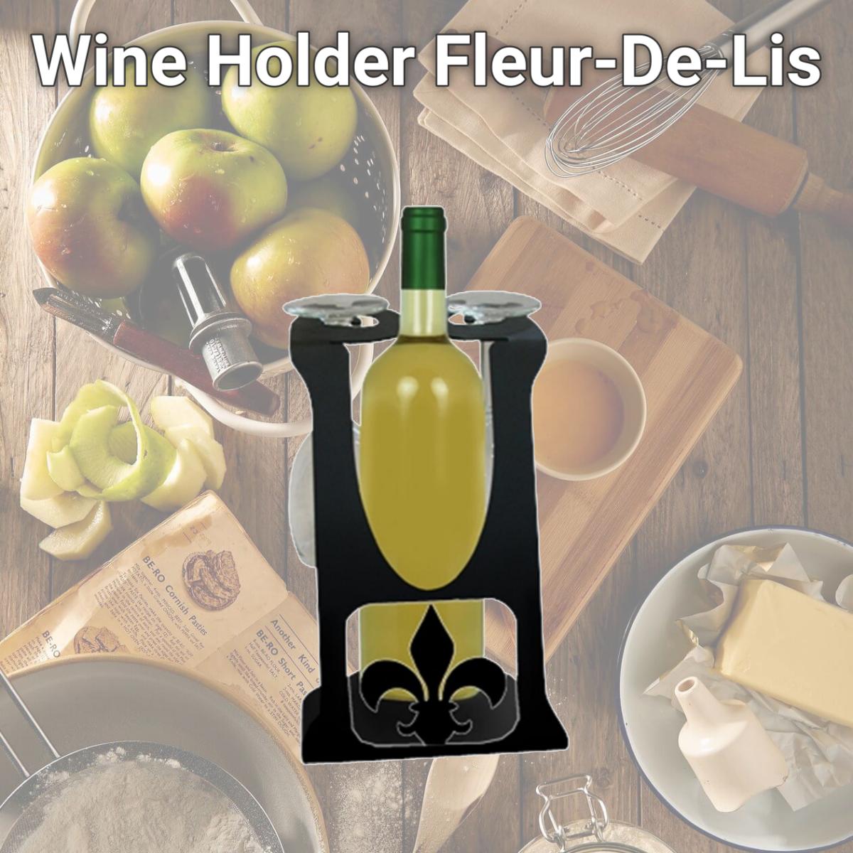 Picture of Village Wrought Iron WRC-C-121 Wine Holder Fleur-De-Lis