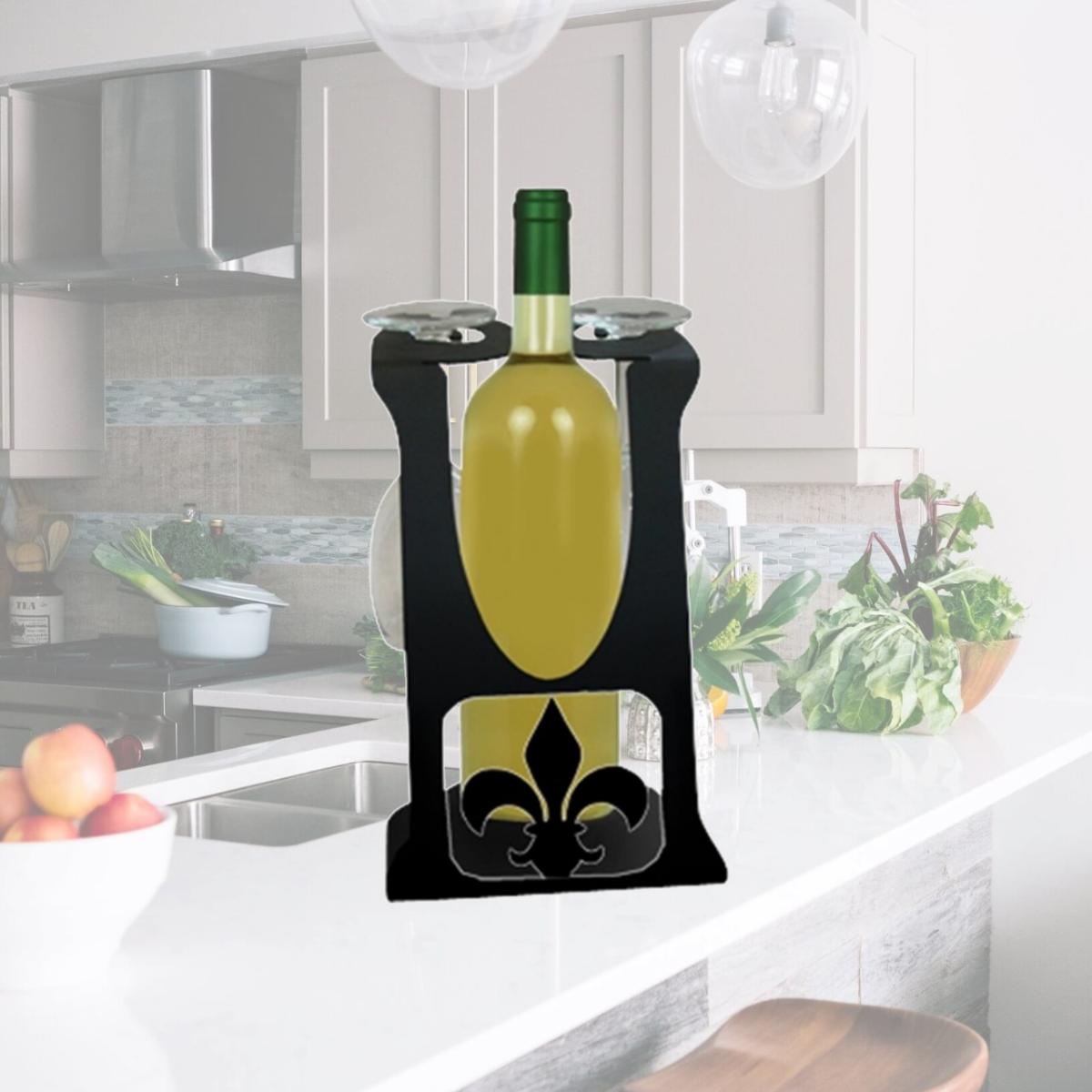 Picture of Village Wrought Iron WRC-C-121 Wine Holder Fleur-De-Lis