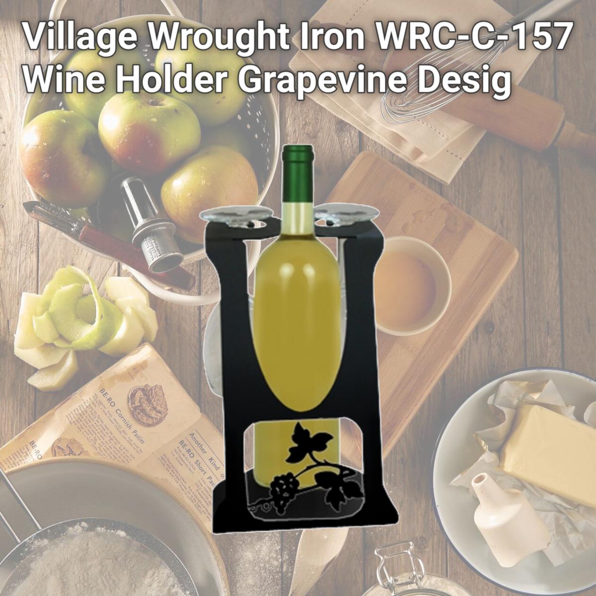 Picture of Village Wrought Iron WRC-C-157 Wine Holder Grapevine Desig