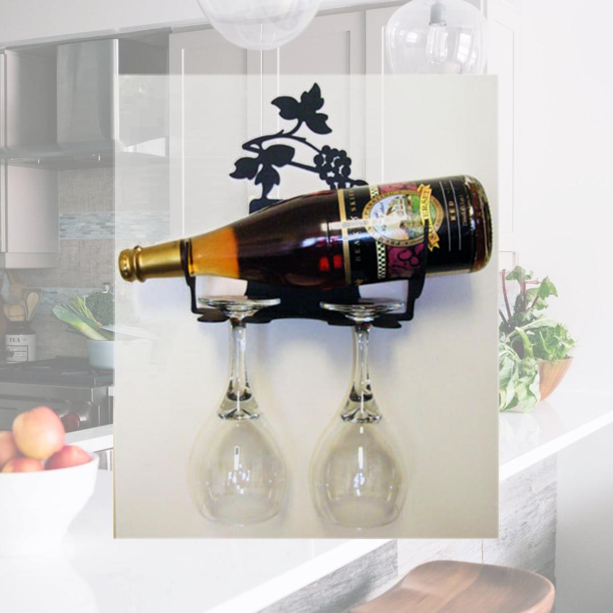 Picture of Village Wrought Iron WR-WM-157-XXS Grapevine Wine Rack - Wall Mount Extra Extra Small
