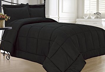 736425683183 Comforter Set, Black - Twin