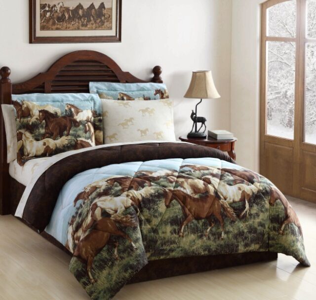 20691803bb-mul Thunder Run Bed In A Bag Comforter Set, Brown - Queen Size, 8 Piece