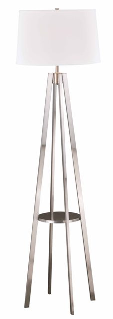 L0008 Perkins Floor Lamp, Satin Nickel