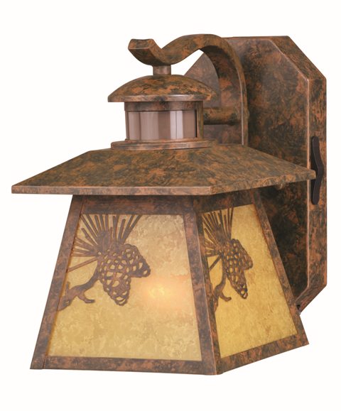T0295 7 In. Whitebark Dualux Outdoor Wall Light, Olde World Patina
