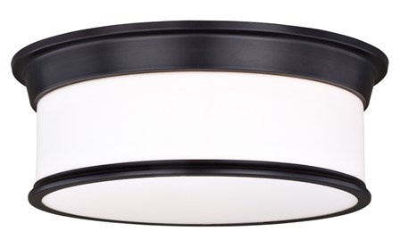 C0142 16 In. Carlisle Noble Bronze With Frosted Opal Glass Flush Mount