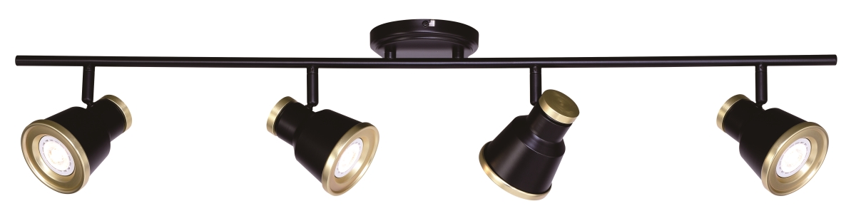 C0208 Fairhaven 4 Light Directional Light In Textured Black With Natural Brass