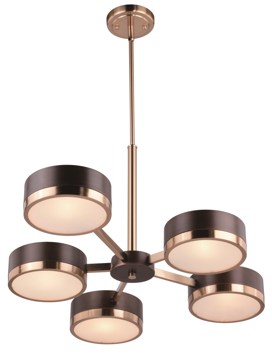 H0218 Madison 3 Light Chandelier In Architectural Bronze With Natural Brass