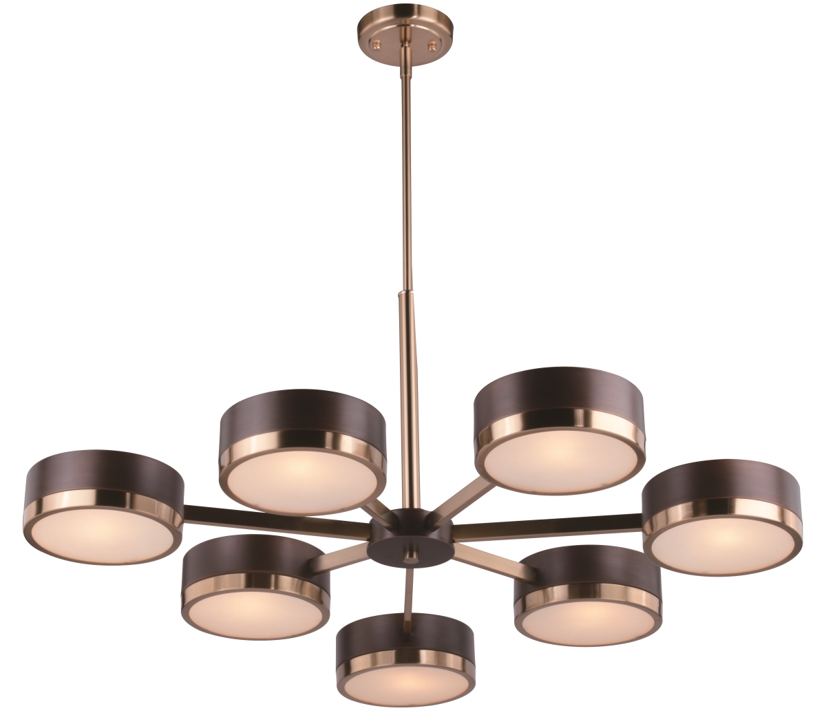 H0219 Madison 3 Light Chandelier In Architectural Bronze With Natural Brass